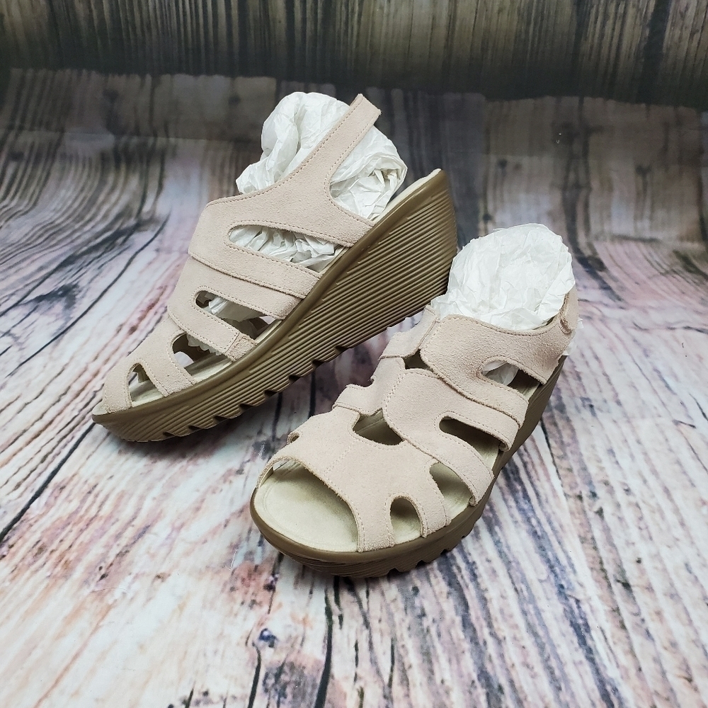 Skeckers Cali Parallel Memory Foam Wedge Sandals - image 3